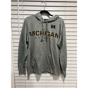 Nike Therma-FIT Michigan Wolverines Football Hoodie Sweatshirt Mens Large Gray L